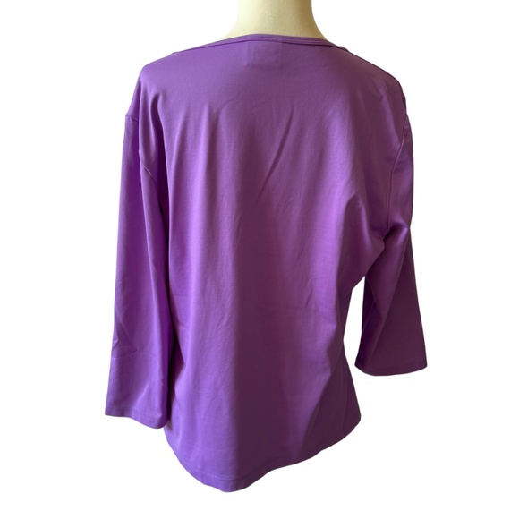 LBH TOP 3/4 SLEEVE NYLON SPANDEX LIGHTWEIGHT CASUAL STRETCHY SLEEK VERSATILE XL - Picture 5 of 11
